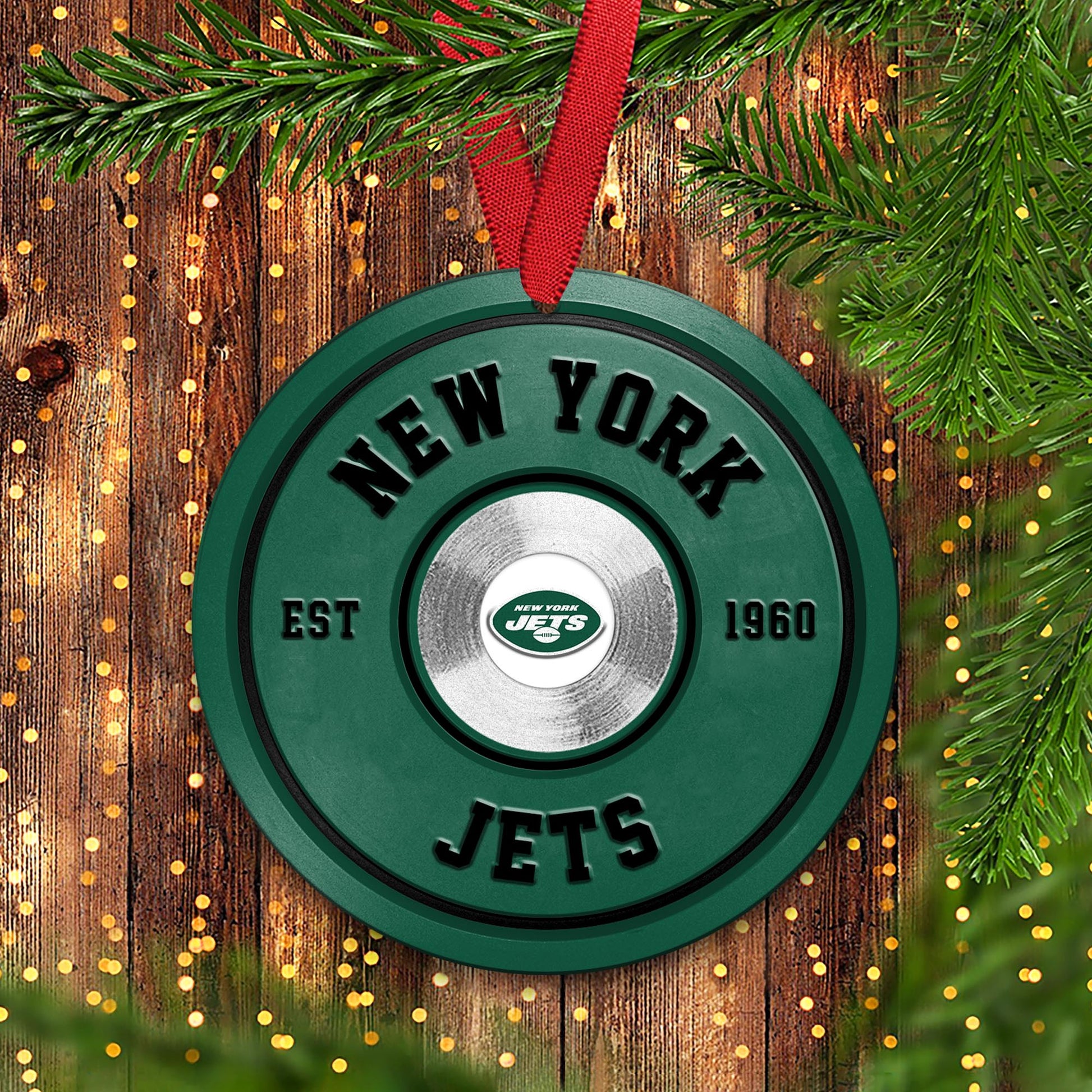 New York Jets Fitness Circle Aluminium Ornament 2 Side Trending New Arrivals H52883 ETUG311023