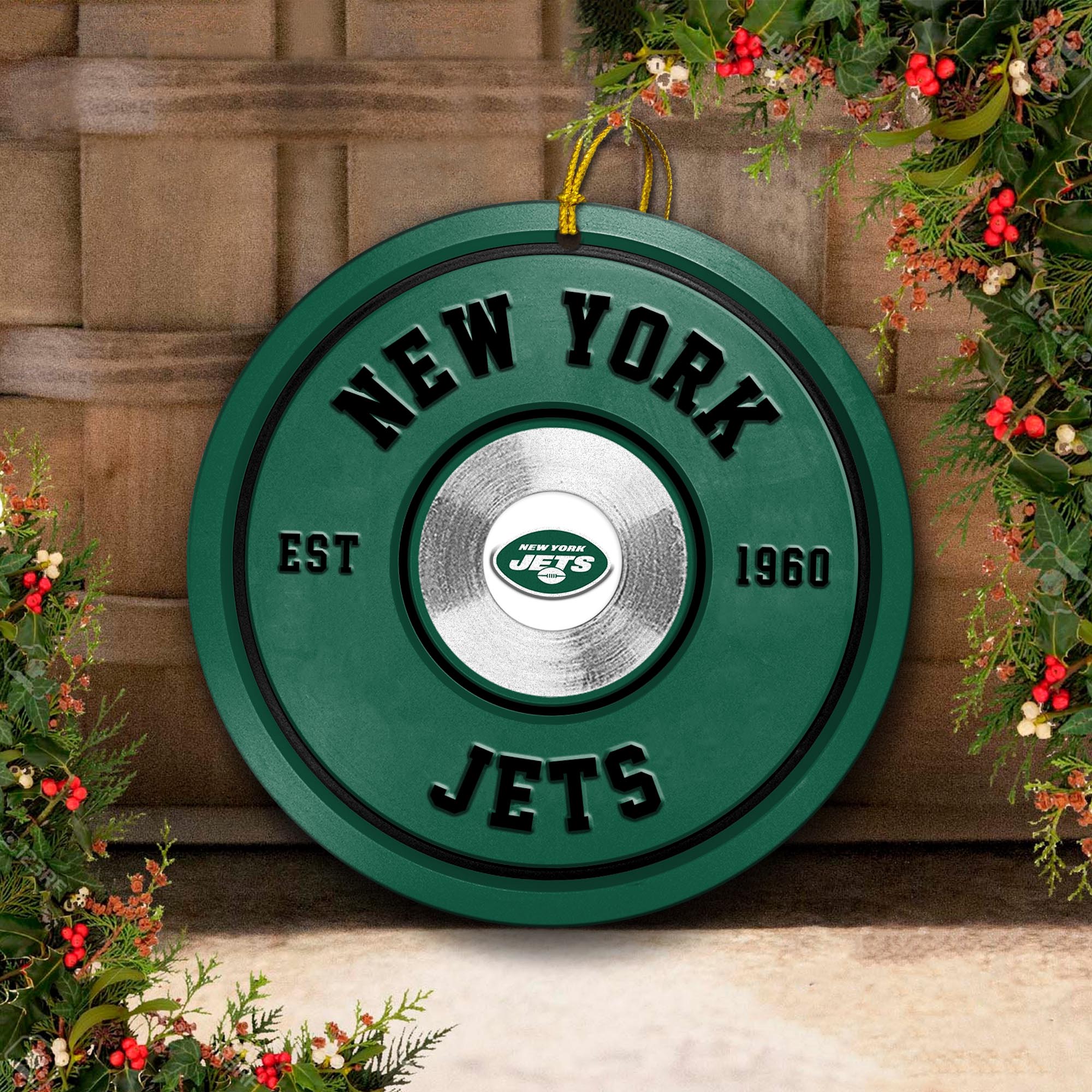 New York Jets Fitness Circle Aluminium Ornament 2 Side Trending New Arrivals H52883 ETUG311023