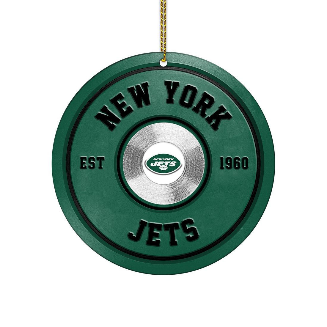 New York Jets Fitness Circle Aluminium Ornament 2 Side Trending New Arrivals H52883 ETUG311023