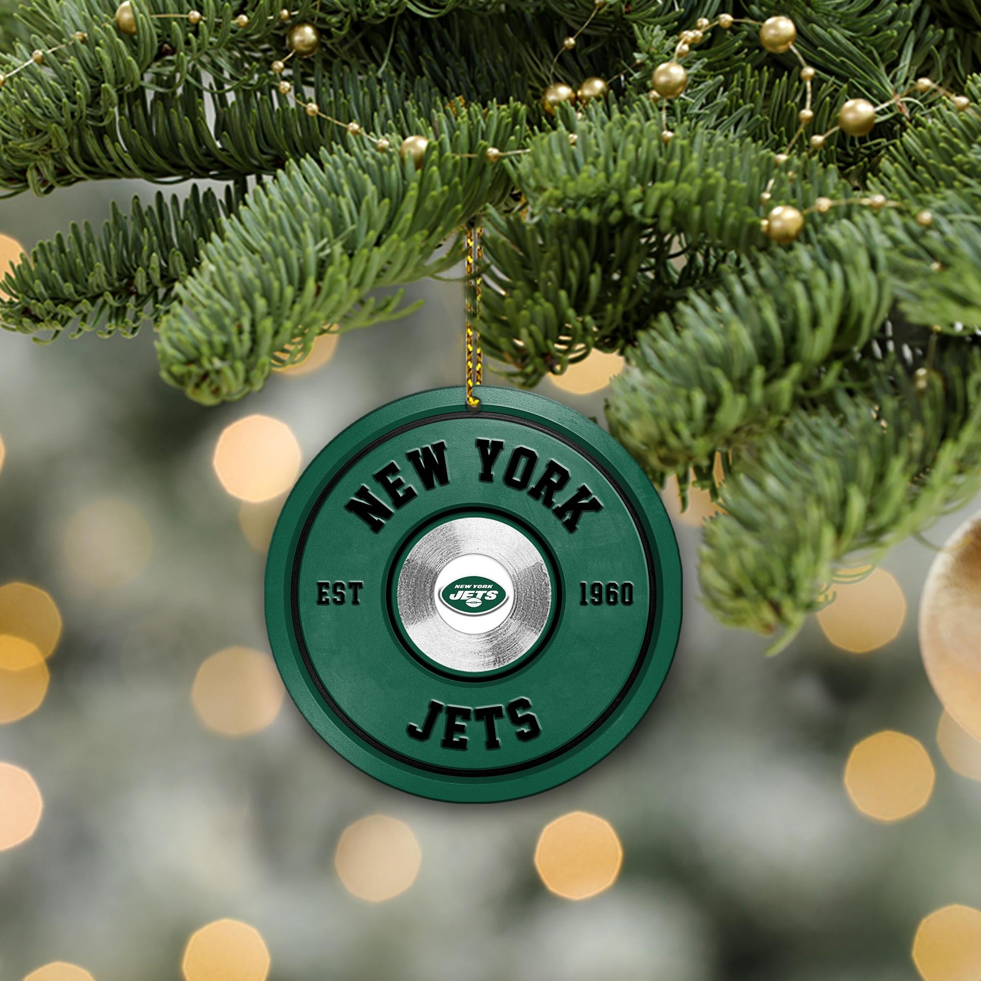 New York Jets Fitness Circle Aluminium Ornament 2 Side Trending New Arrivals H52883 ETUG311023
