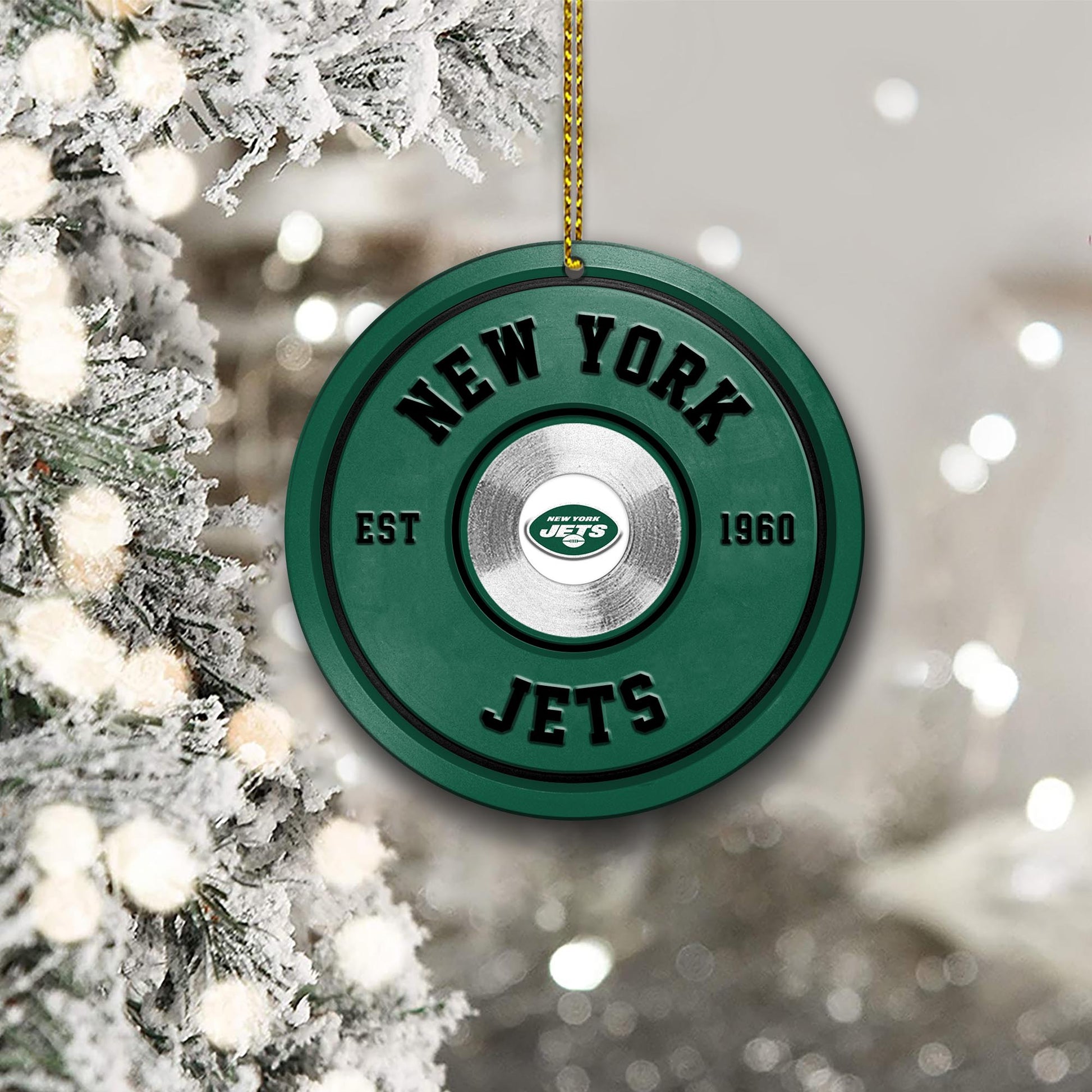 New York Jets Fitness Circle Aluminium Ornament 2 Side Trending New Arrivals H52883 ETUG311023