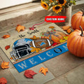 NFL11-Detroit Lions Welcome Fall Football Doormat - Custom name