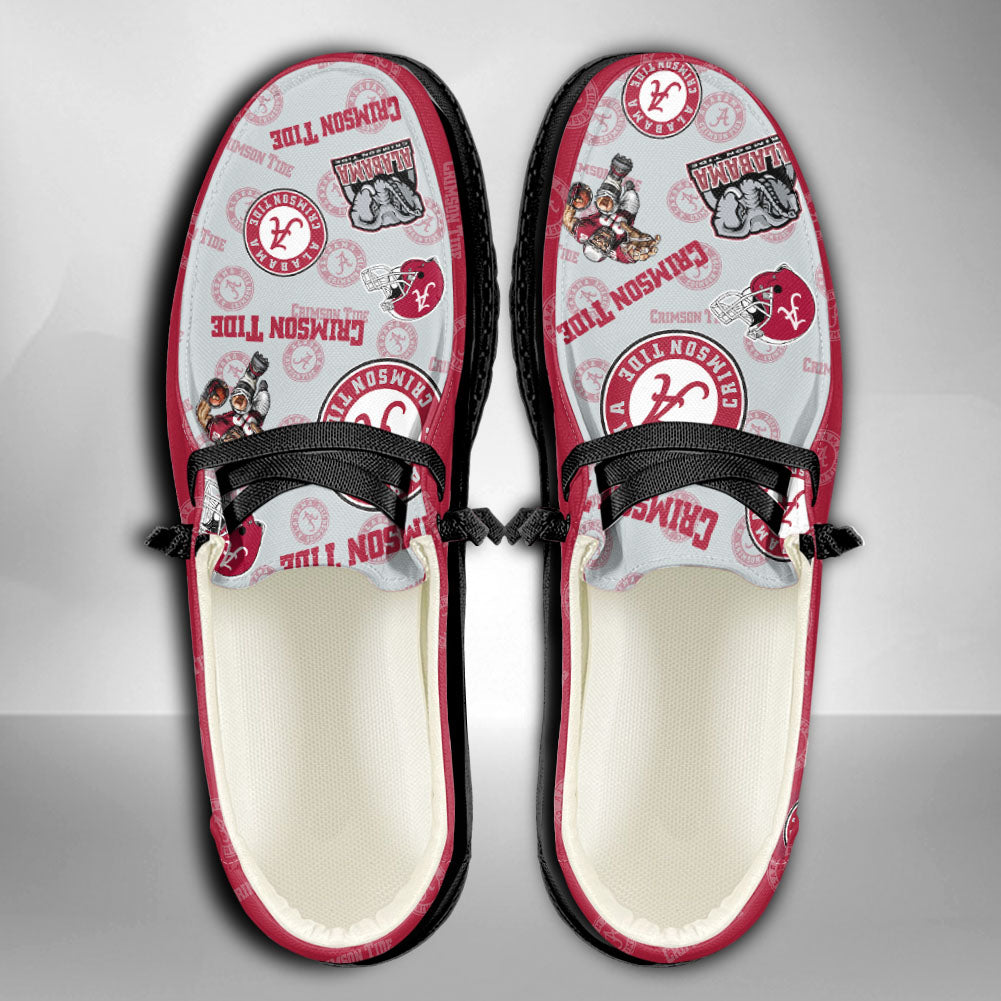 NCAA Alabama Crimson Tide Custom Name Hey Dude Shoes 01 M7