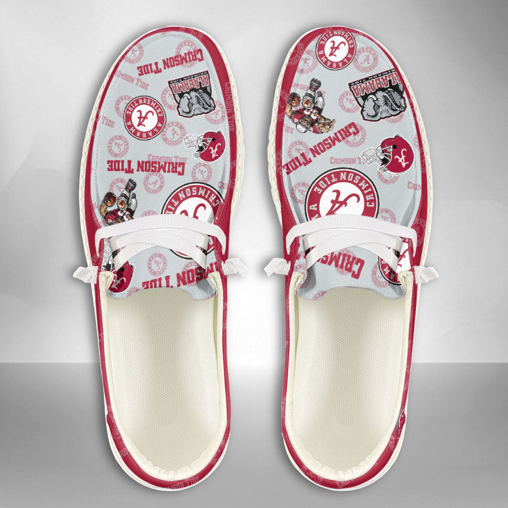 NCAA Alabama Crimson Tide Custom Name Hey Dude Shoes 02 M12