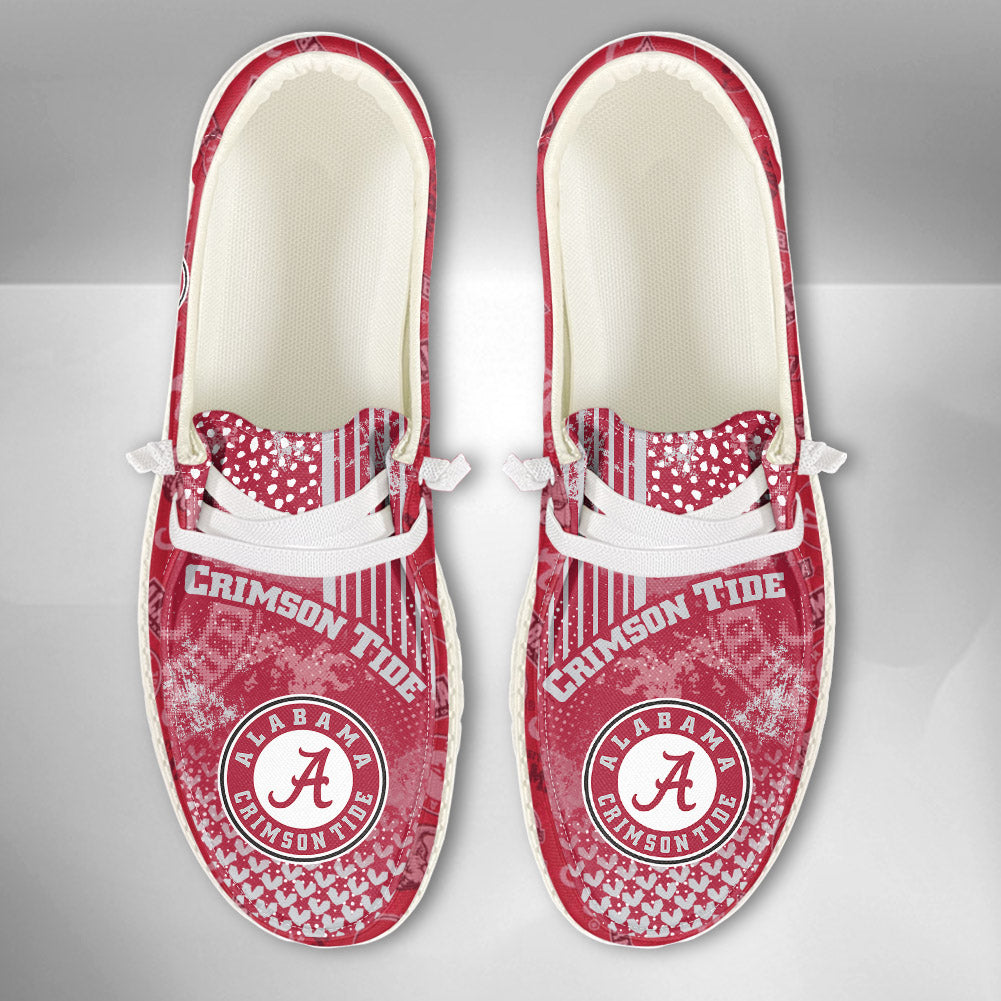 NCAA Alabama Crimson Tide Custom Name Hey Dude Shoes 03 M7