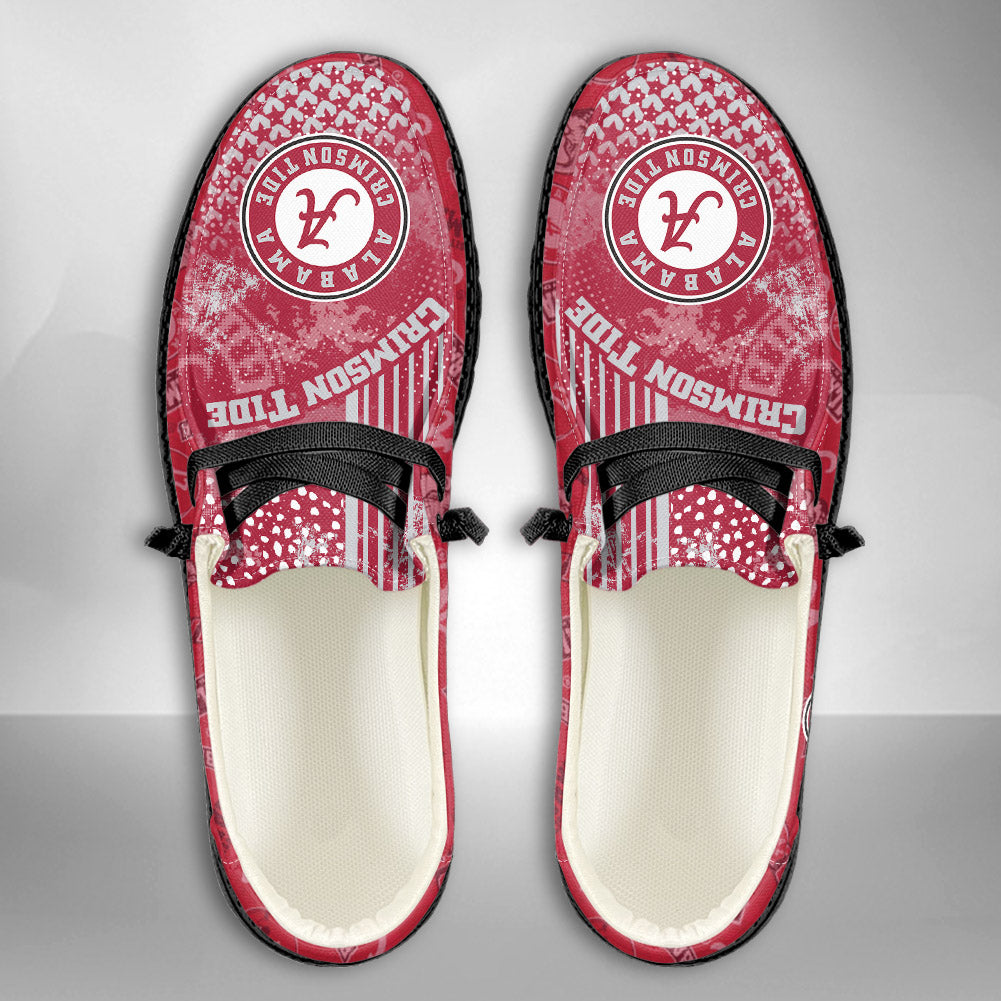 NCAA Alabama Crimson Tide Custom Name Hey Dude Shoes 03 M7