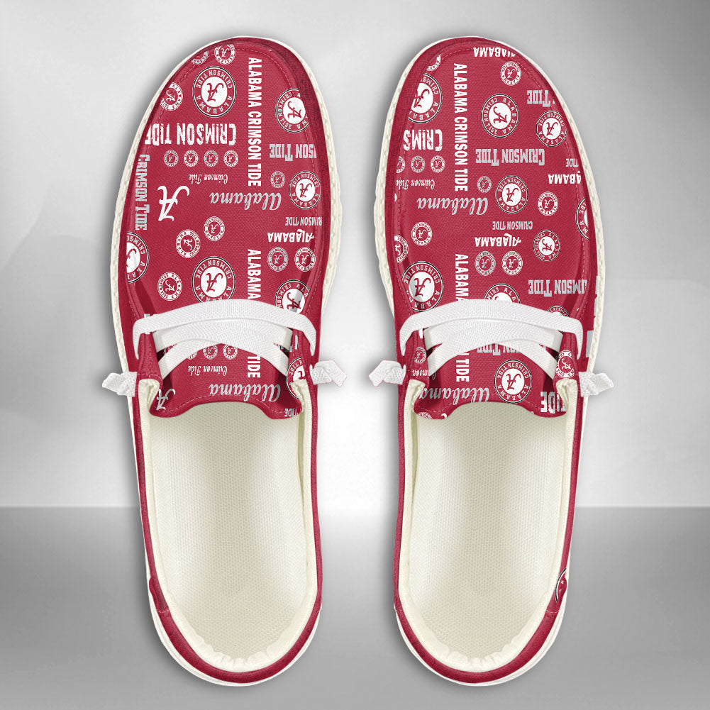 NCAA Alabama Crimson Tide Custom Name Hey Dude Shoes 04 M12