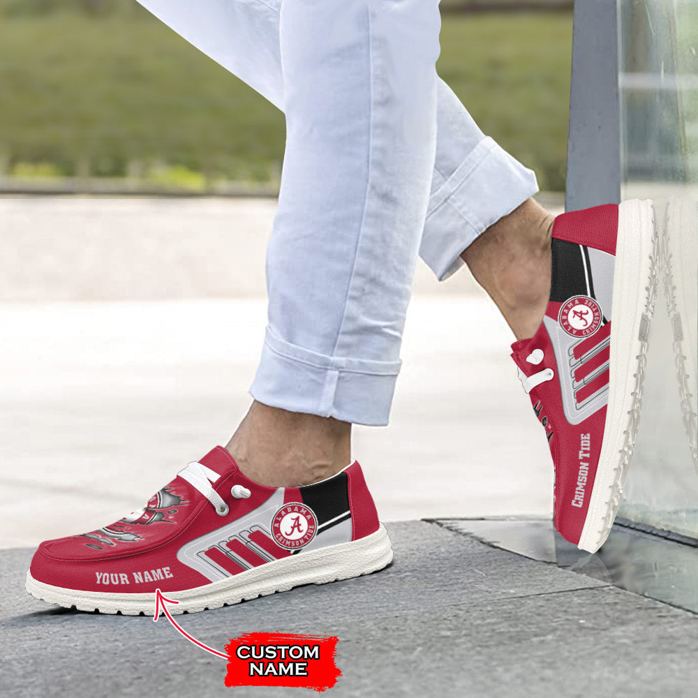 NCAA Alabama Crimson Tide Custom Name Hey Dude Shoes 07 M7