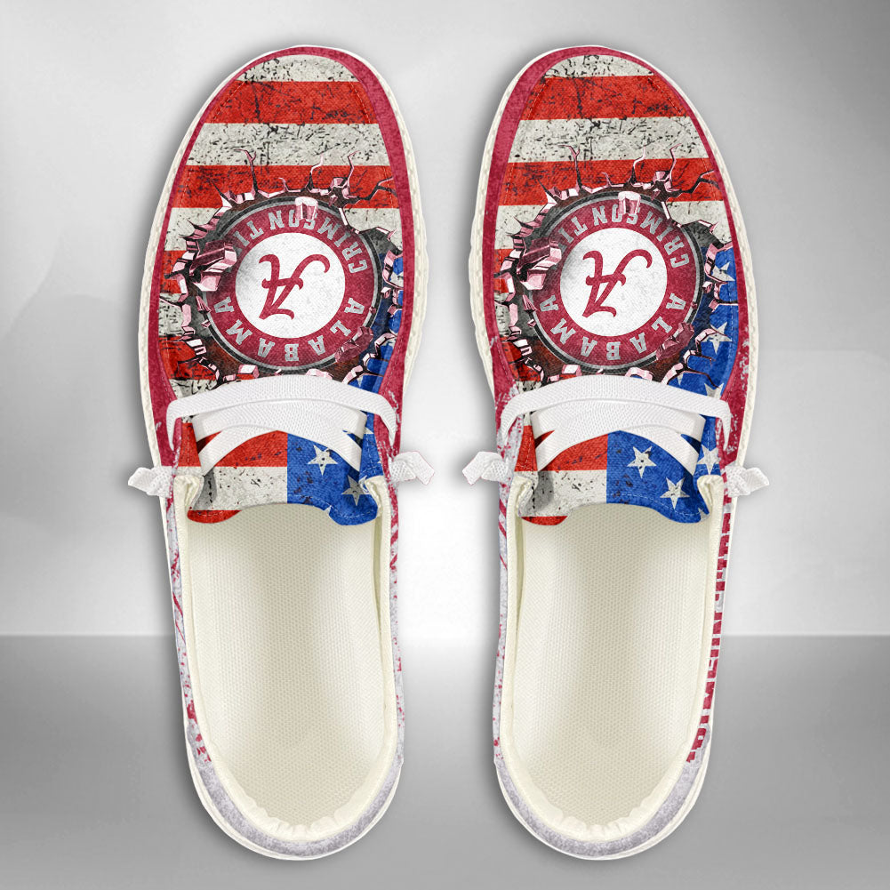 NCAA Alabama Crimson Tide Custom Name Hey Dude Shoes 07 M79