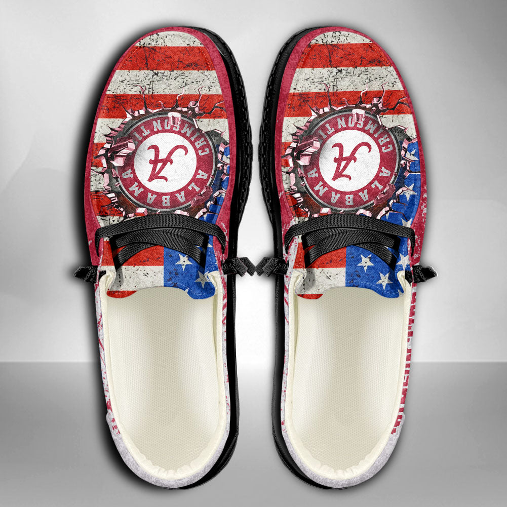 NCAA Alabama Crimson Tide Custom Name Hey Dude Shoes 07 M79