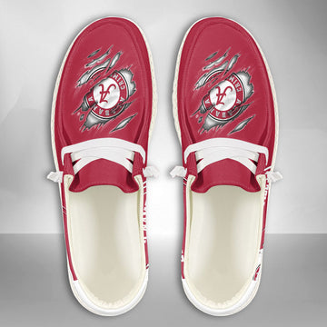 NCAA Alabama Crimson Tide Custom Name Hey Dude Shoes 10 M79
