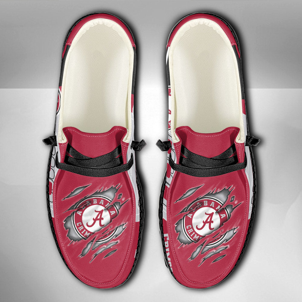 NCAA Alabama Crimson Tide Custom Name Hey Dude Shoes 11 M79