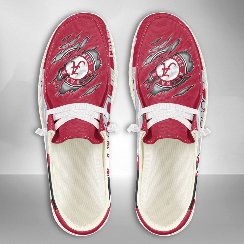 NCAA Alabama Crimson Tide Custom Name Hey Dude Shoes 11 M79