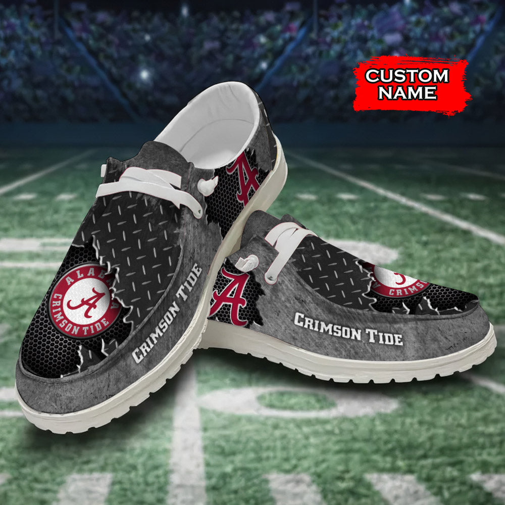 NCAA Alabama Crimson Tide Custom Name Hey Dude Shoes 15 M79