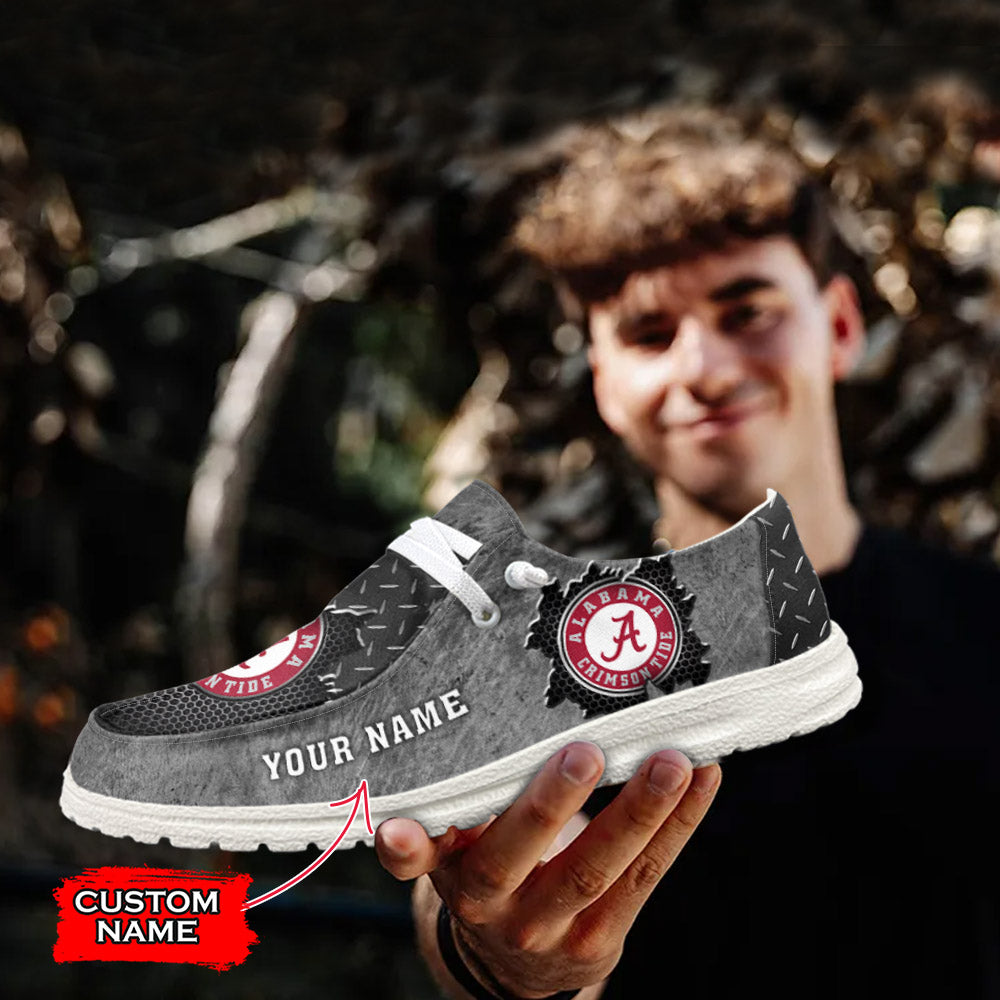 NCAA Alabama Crimson Tide Custom Name Hey Dude Shoes 15 M79