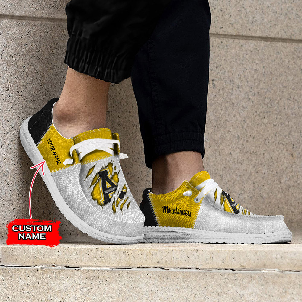 NCAA Appalachian State Mountaineers Custom Name Hey Dude Shoes 09 M79