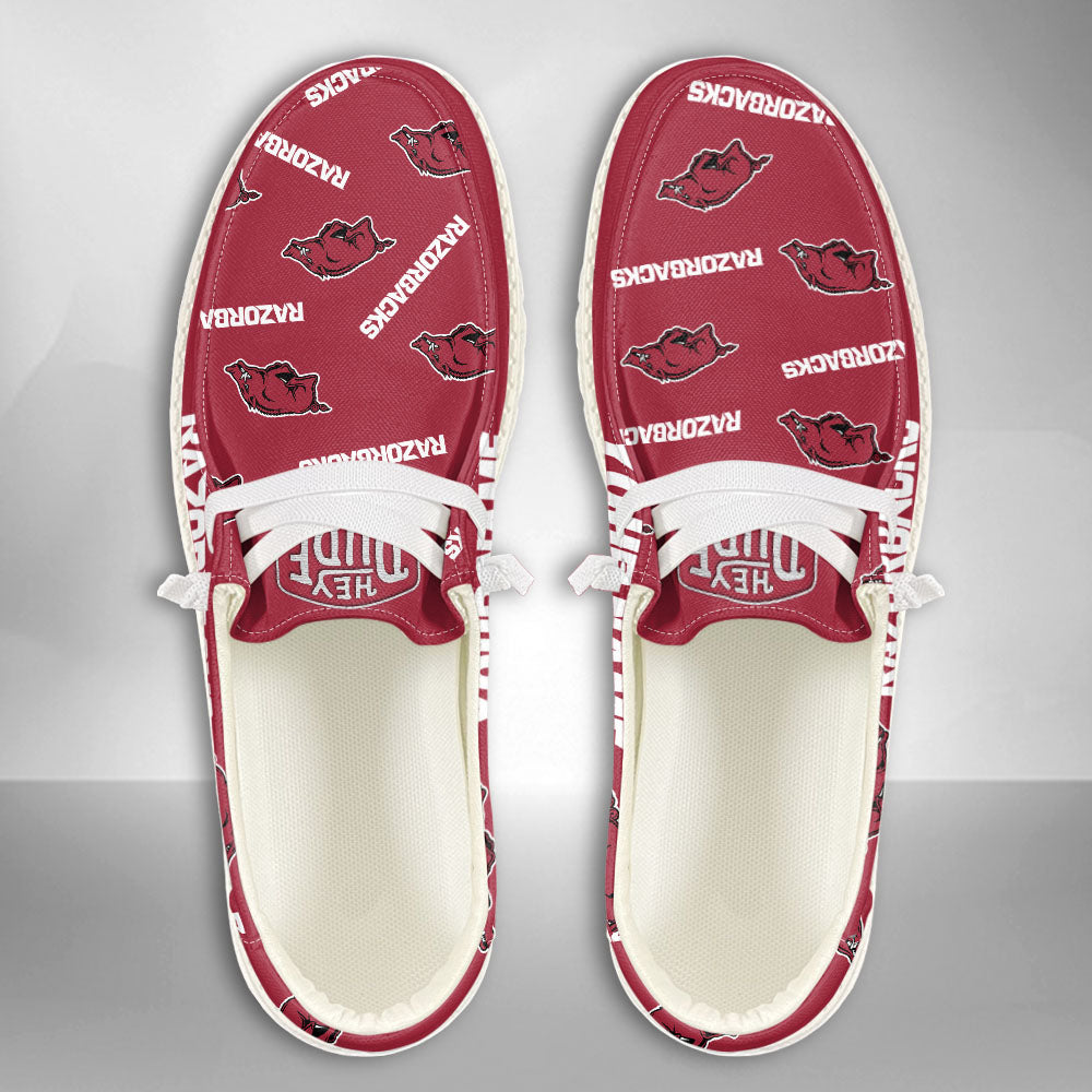 NCAA Arkansas Razorbacks - Custom Name Hey Dude Shoes 02