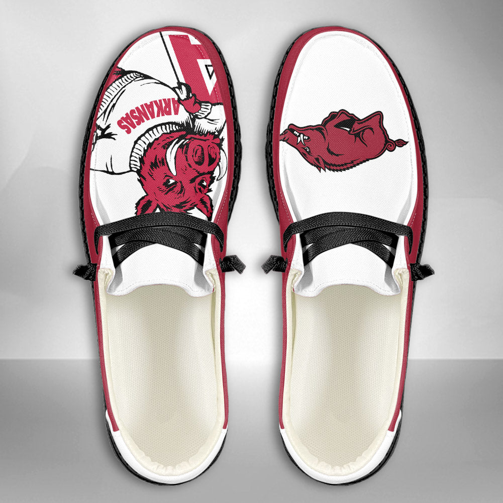 NCAA Arkansas Razorbacks - Custom Name Hey Dude Shoes 02