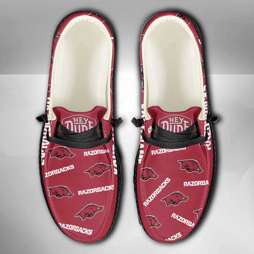 NCAA Arkansas Razorbacks - Custom Name Hey Dude Shoes 02