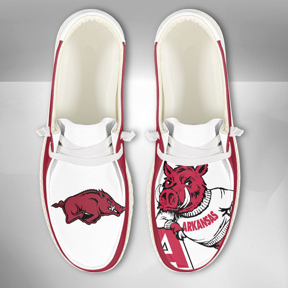 NCAA Arkansas Razorbacks - Custom Name Hey Dude Shoes 02