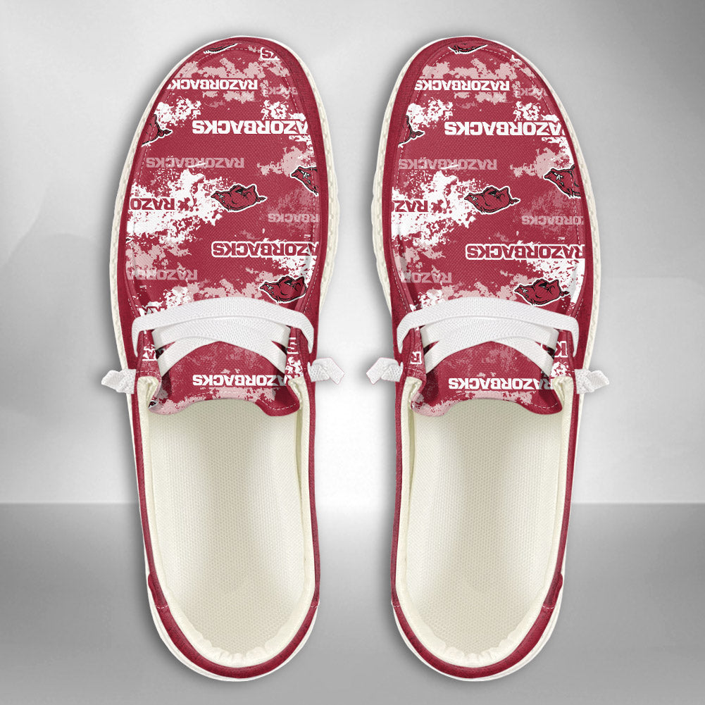 NCAA Arkansas Razorbacks Custom Name Hey Dude Shoes 05 M22