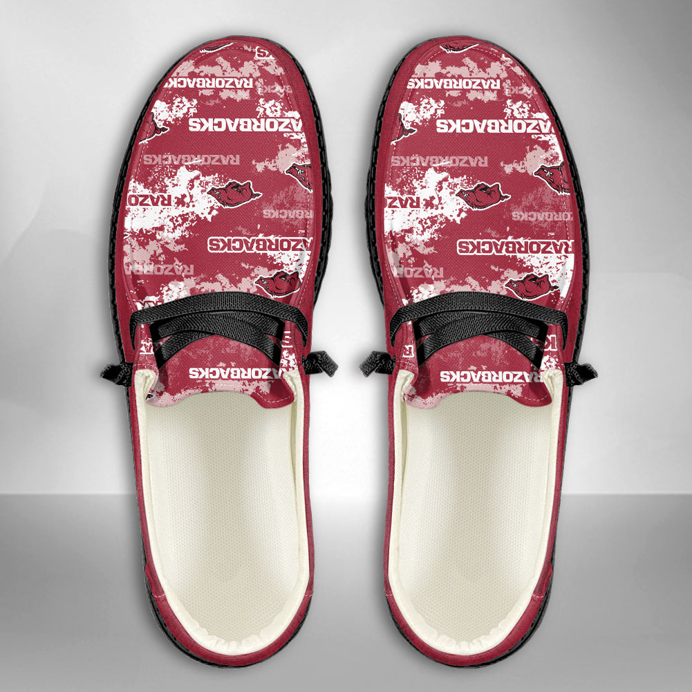 NCAA Arkansas Razorbacks Custom Name Hey Dude Shoes 05 M22