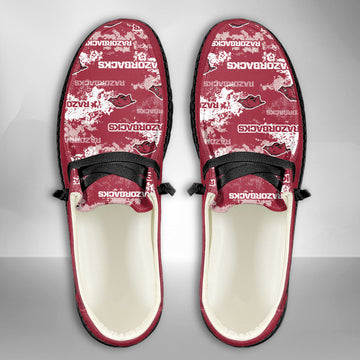 NCAA Arkansas Razorbacks Custom Name Hey Dude Shoes 05 M22