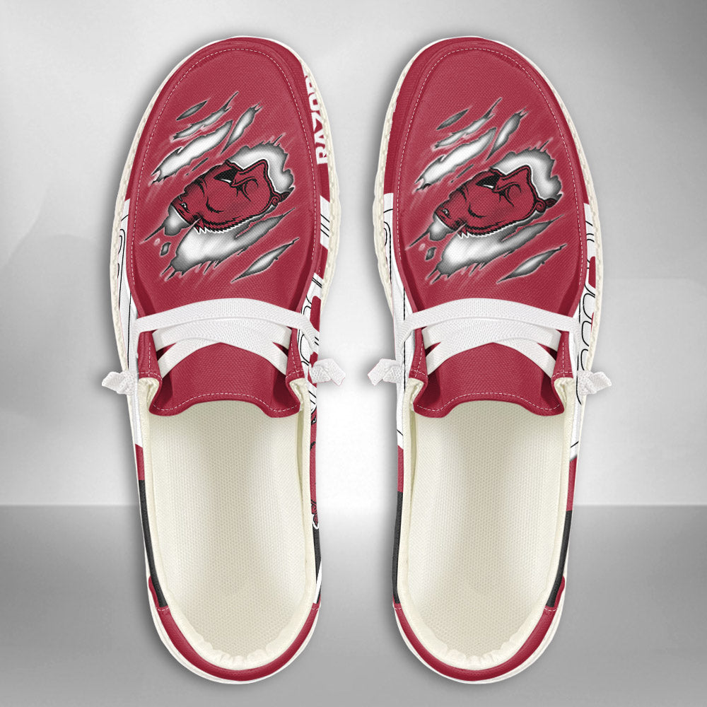 NCAA Arkansas Razorbacks Custom Name Hey Dude Shoes 07 M7