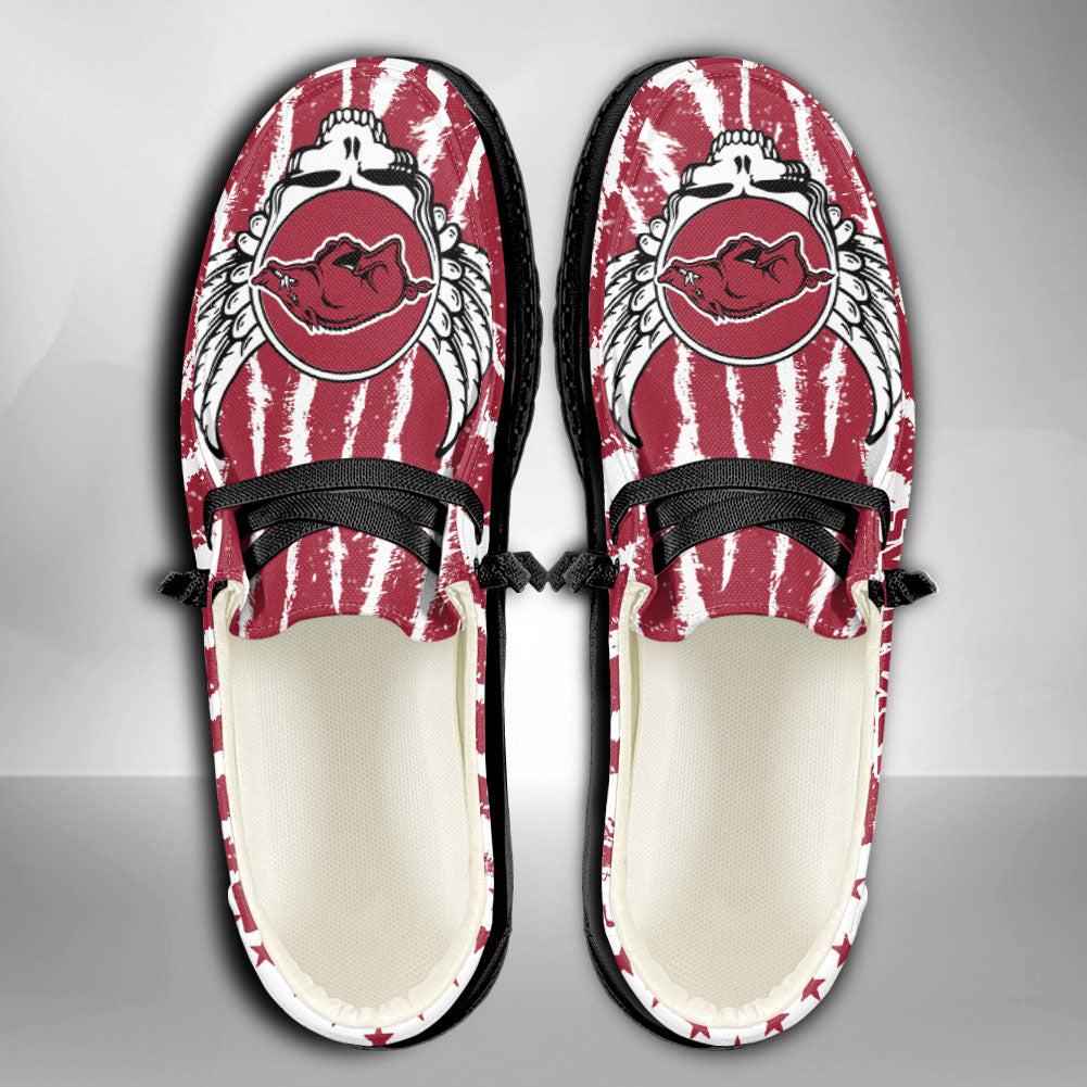 NCAA Arkansas Razorbacks Custom Name Hey Dude Shoes 08 M7