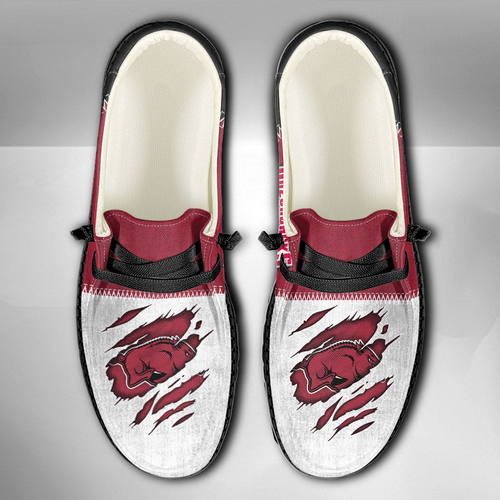 NCAA Arkansas Razorbacks Custom Name Hey Dude Shoes 09 M79