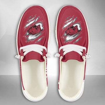 NCAA Arkansas Razorbacks Custom Name Hey Dude Shoes 10 M79