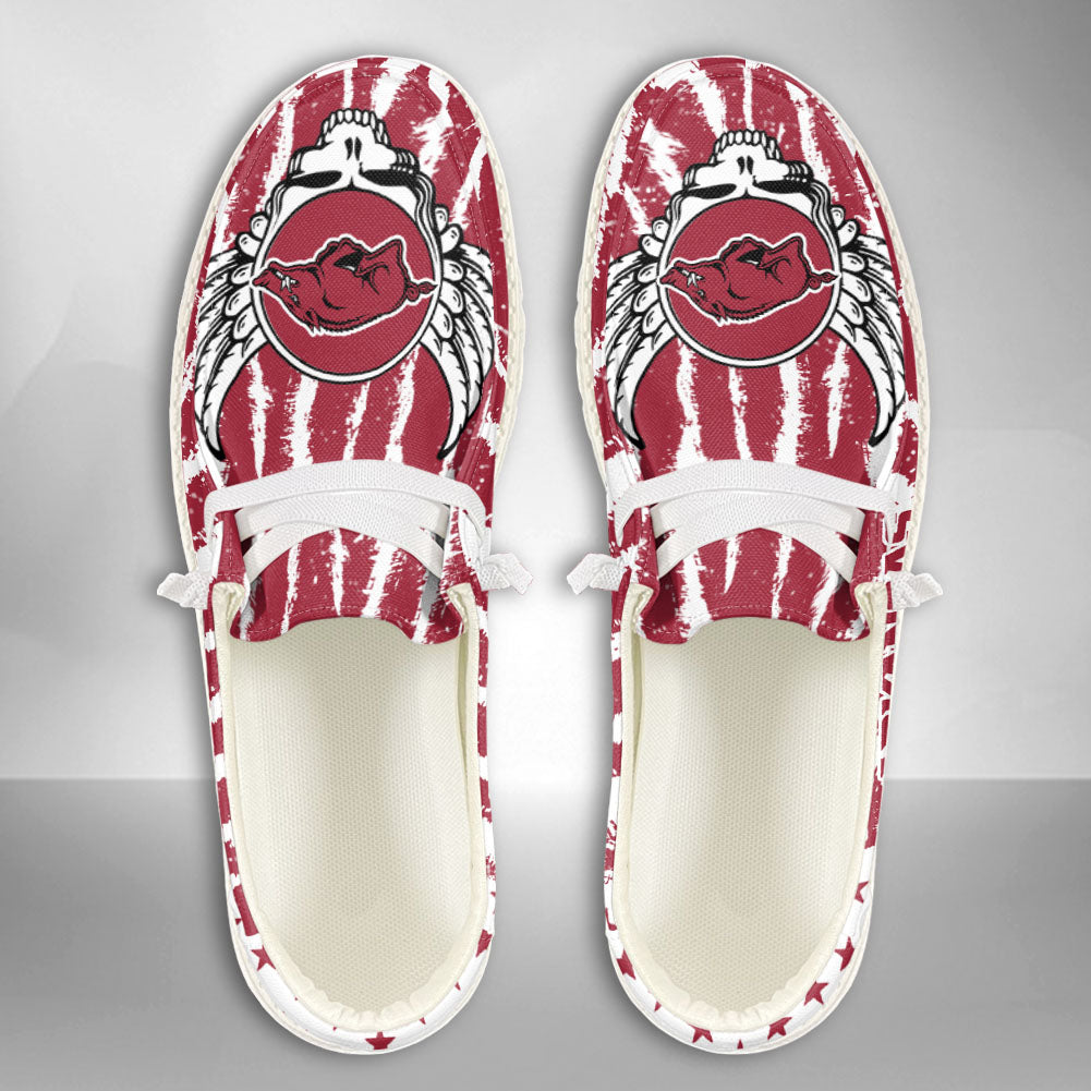 NCAA Arkansas Razorbacks Custom Name Hey Dude Shoes 12 M79