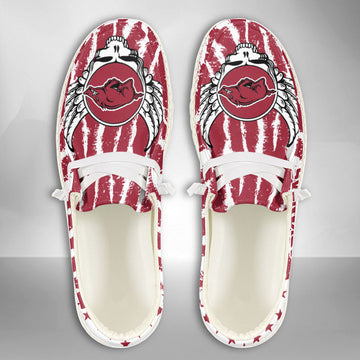 NCAA Arkansas Razorbacks Custom Name Hey Dude Shoes 12 M79