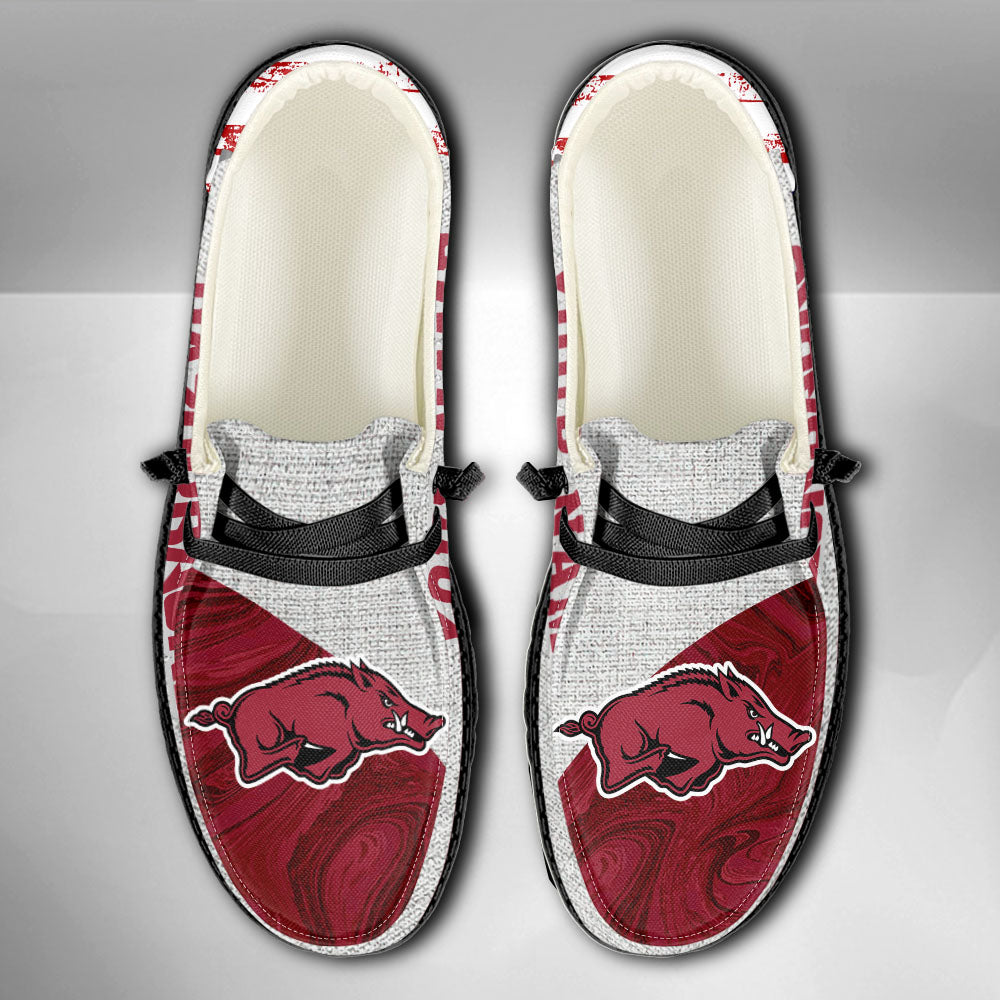 NCAA Arkansas Razorbacks Custom Name Hey Dude Shoes 13 M79