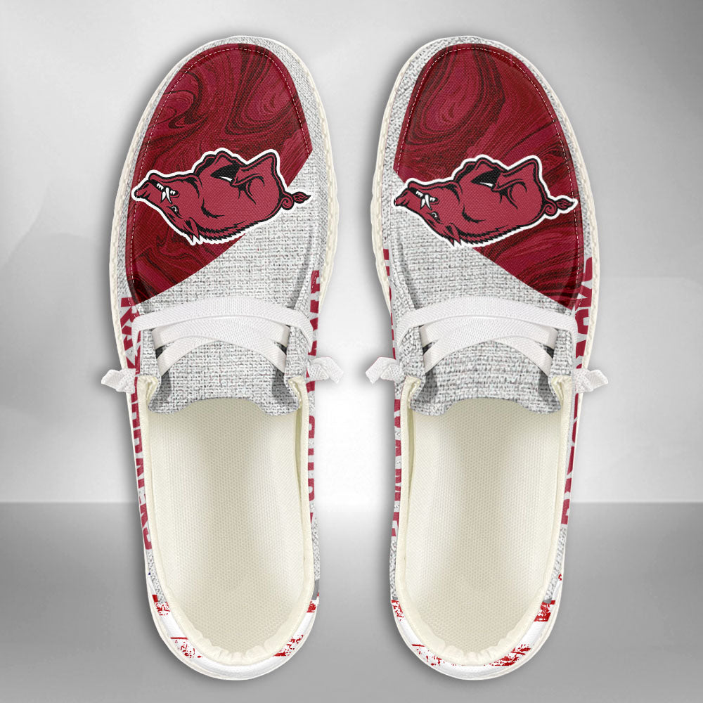 NCAA Arkansas Razorbacks Custom Name Hey Dude Shoes 13 M79