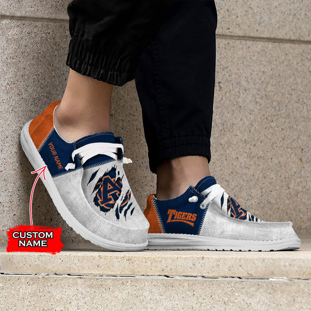 NCAA Auburn Tigers Custom Name Hey Dude Shoes 09 M79
