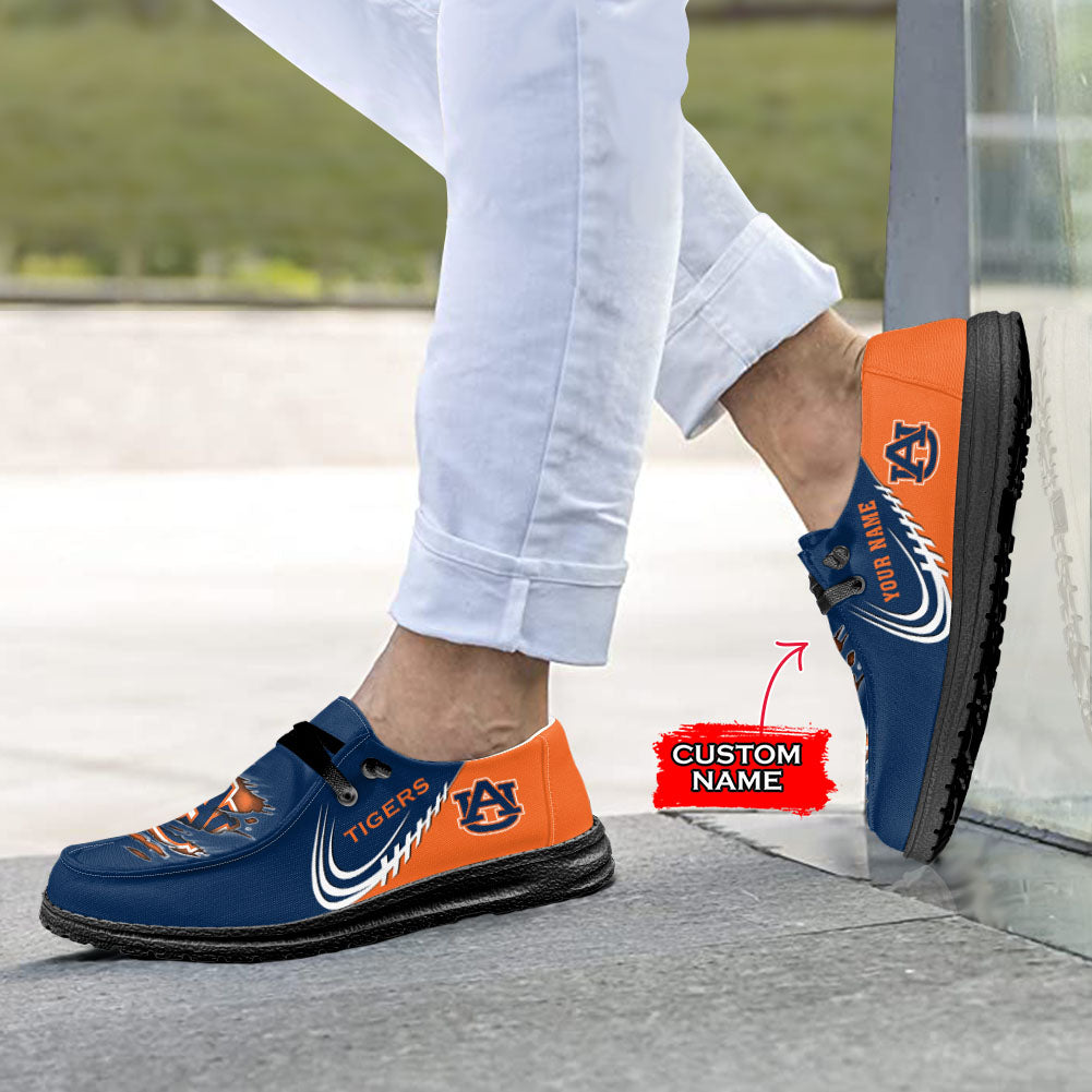 NCAA Auburn Tigers Custom Name Hey Dude Shoes 10 M79