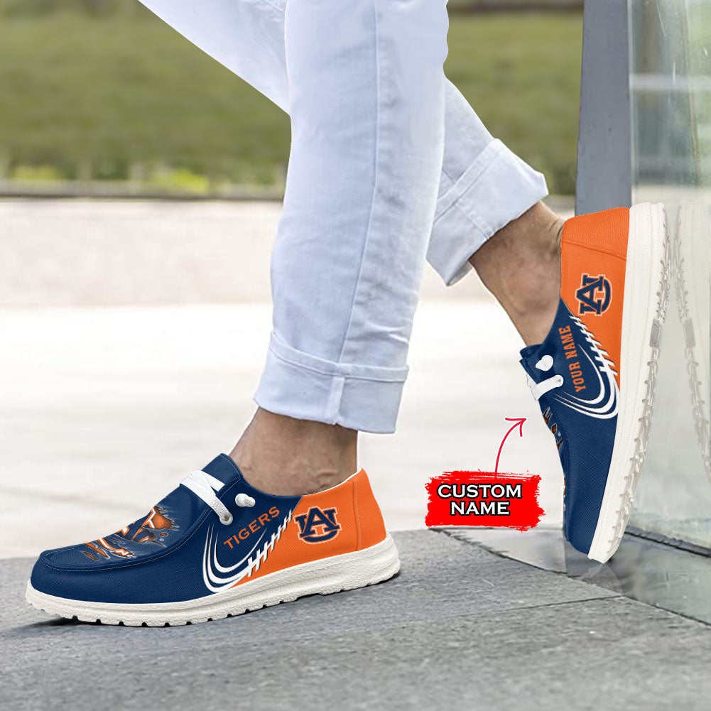 NCAA Auburn Tigers Custom Name Hey Dude Shoes 10 M79