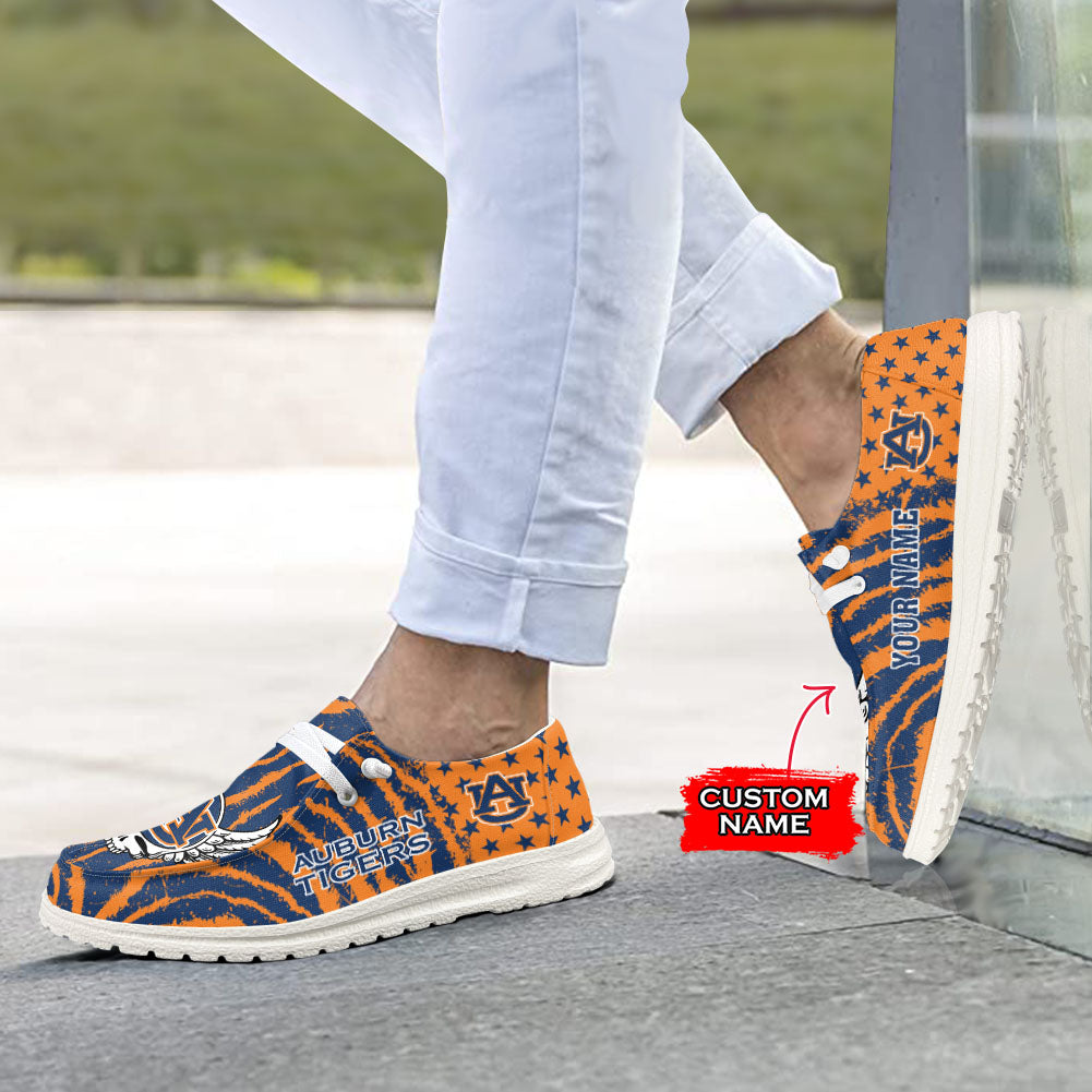 NCAA Auburn Tigers Custom Name Hey Dude Shoes 12 M79