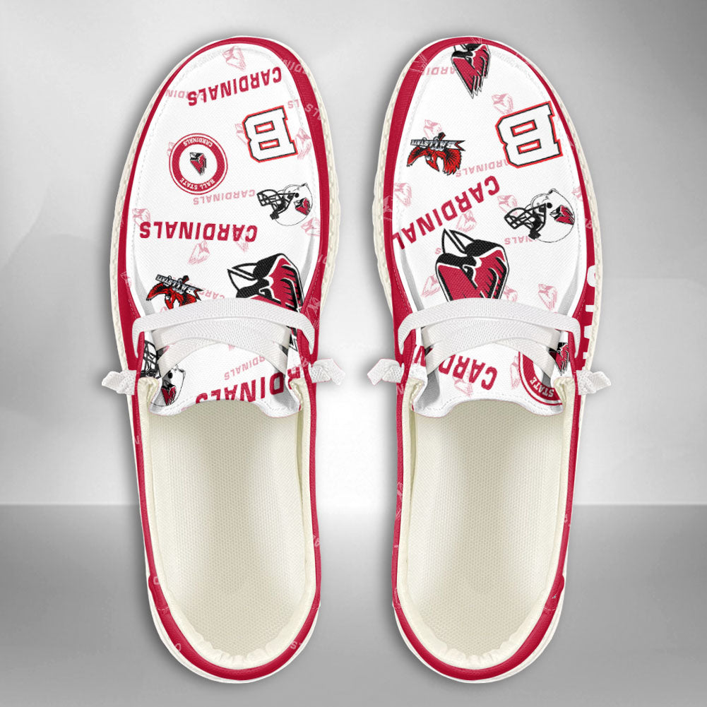 NCAA Ball State Cardinals Custom Name Hey Dude Shoes 01 M7