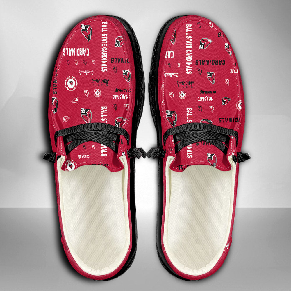 NCAA Ball State Cardinals Custom Name Hey Dude Shoes 04 M12