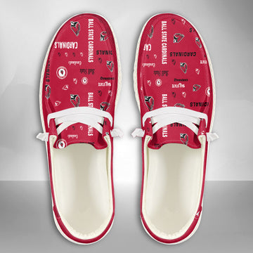 NCAA Ball State Cardinals Custom Name Hey Dude Shoes 04 M7