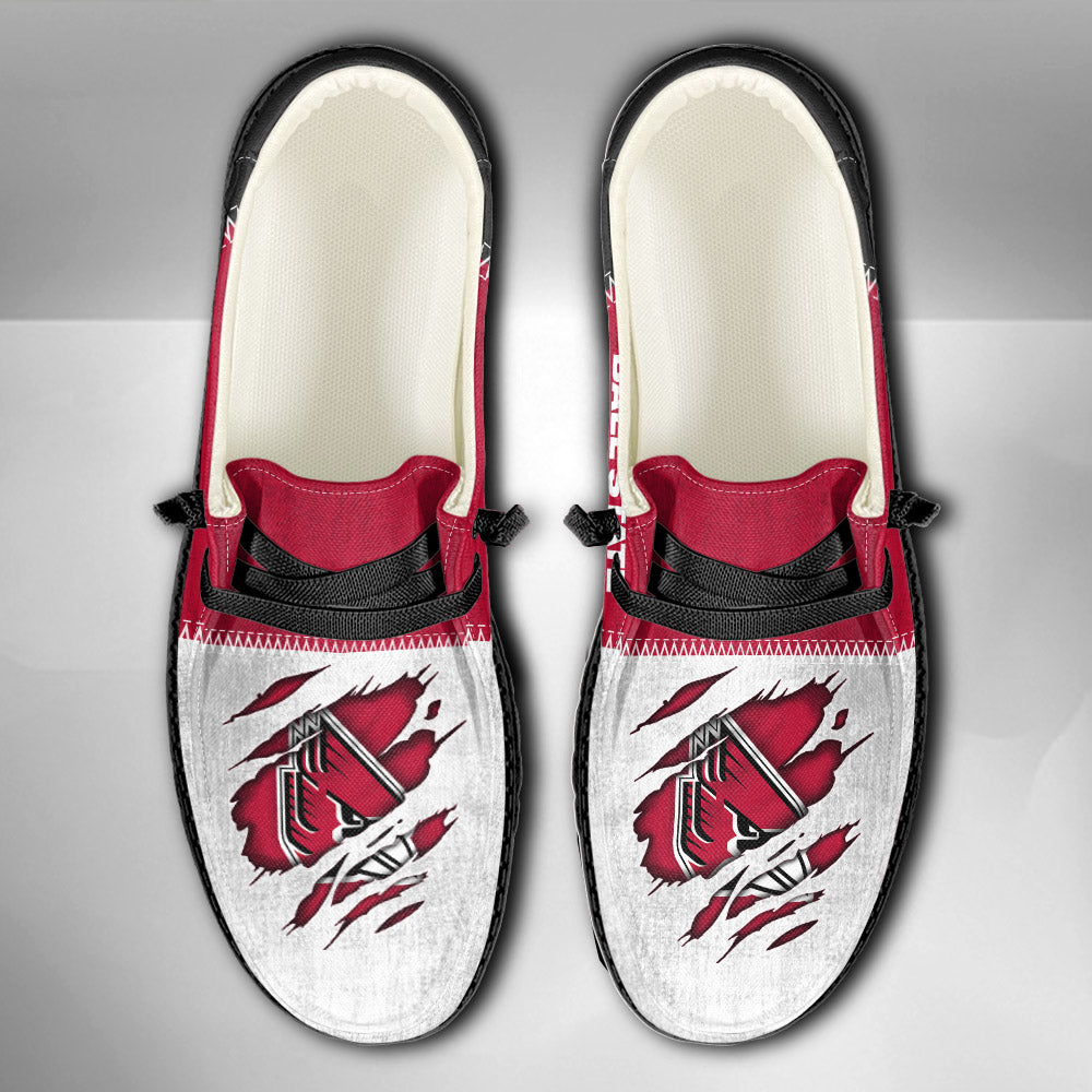NCAA Ball State Cardinals Custom Name Hey Dude Shoes 09 M79