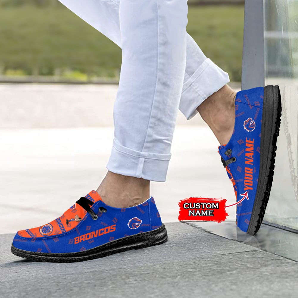 NCAA Boise State Broncos Custom Name Hey Dude Shoes 01 M7