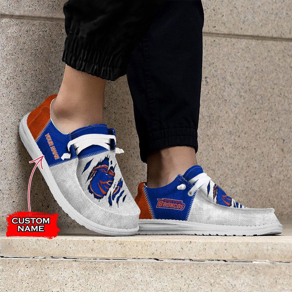NCAA Boise State Broncos Custom Name Hey Dude Shoes 09 M79