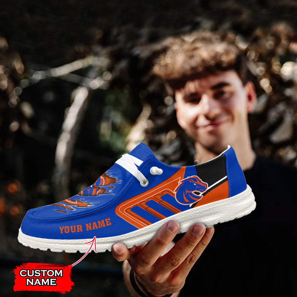 NCAA Boise State Broncos Custom Name Hey Dude Shoes 11 M79