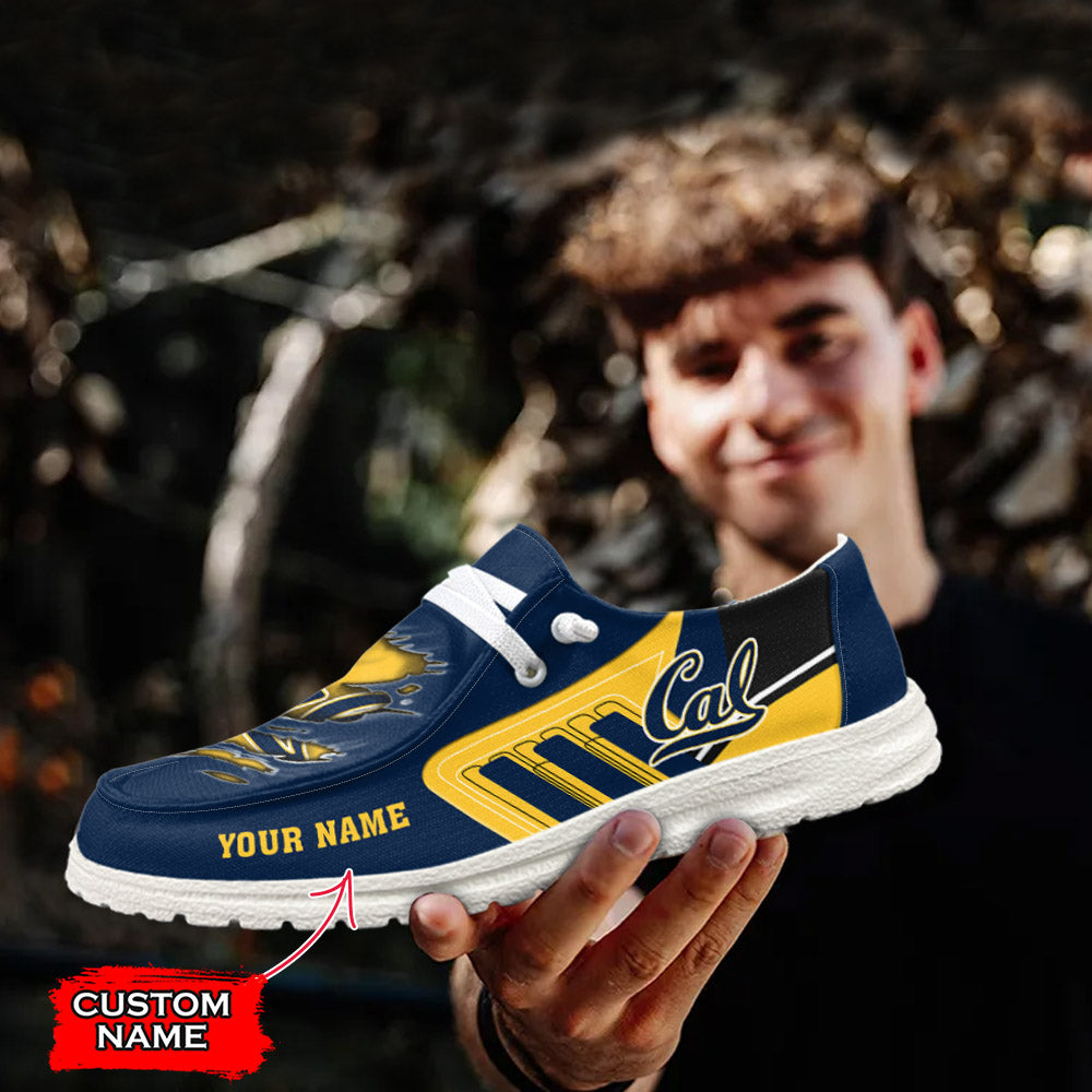 NCAA California Golden Bears Custom Name Hey Dude Shoes 07 M7