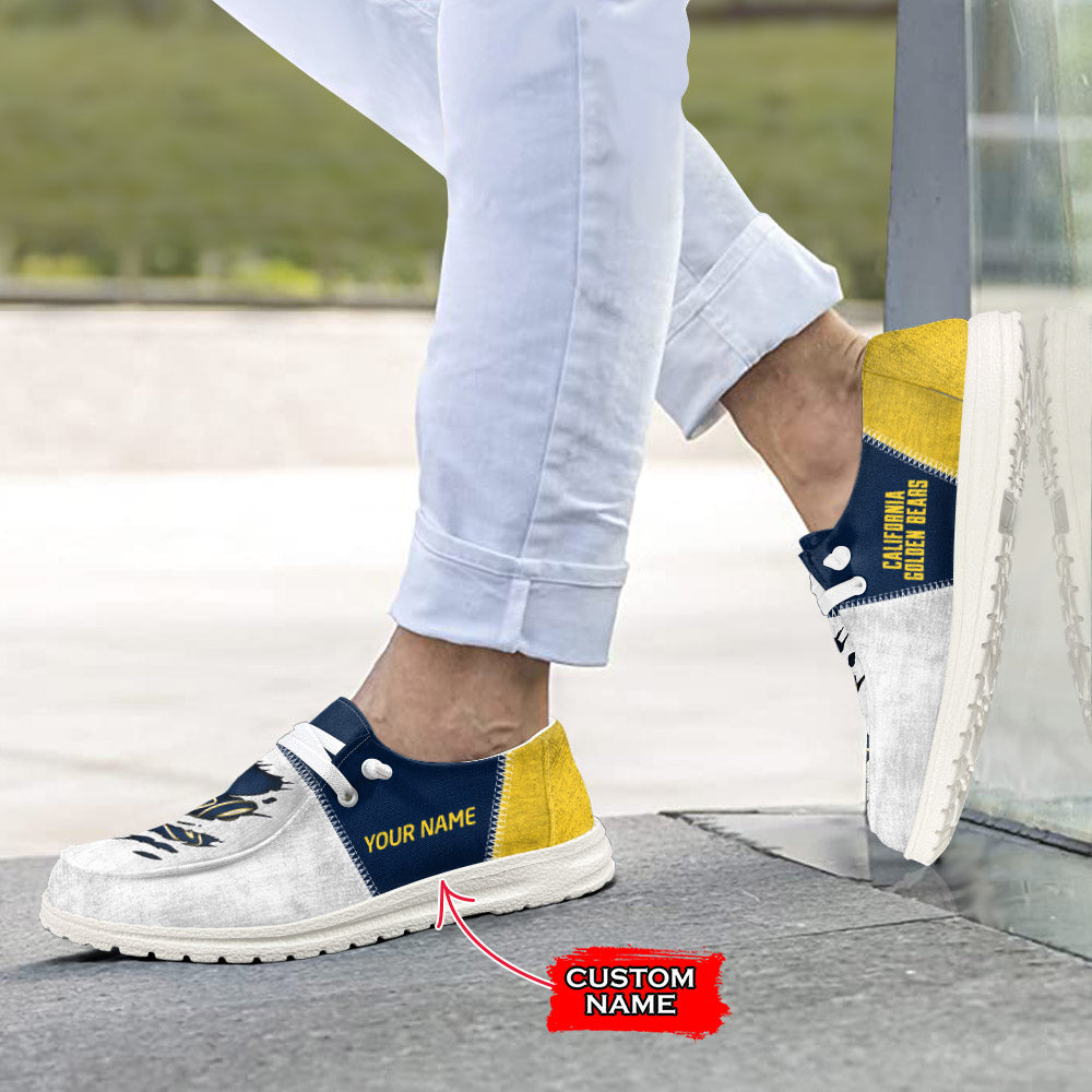 NCAA California Golden Bears Custom Name Hey Dude Shoes 09 M79
