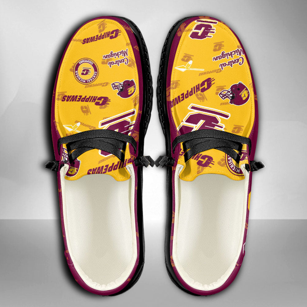 NCAA Central Michigan Chippewas Custom Name Hey Dude Shoes 01 M7