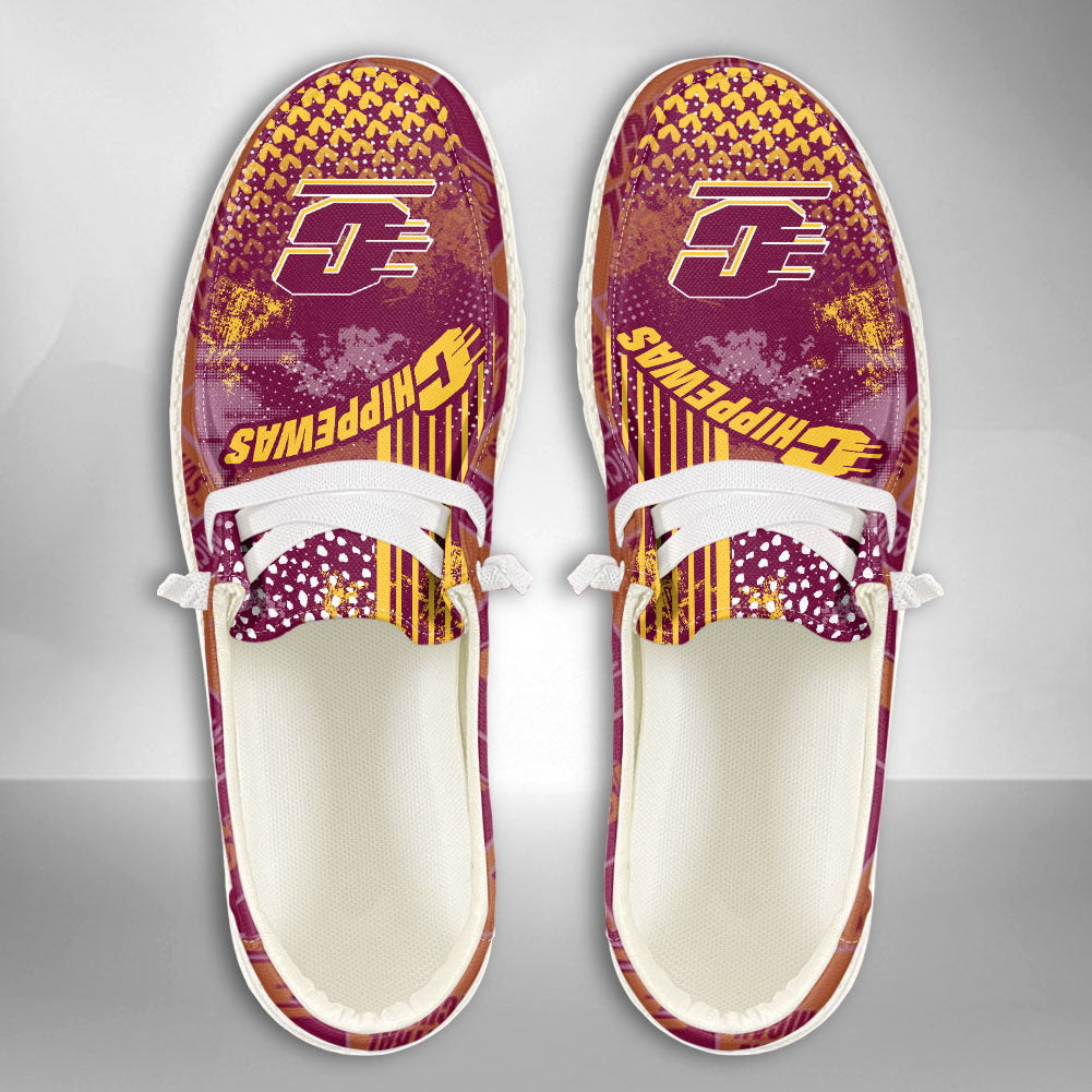 NCAA Central Michigan Chippewas Custom Name Hey Dude Shoes 03 M7